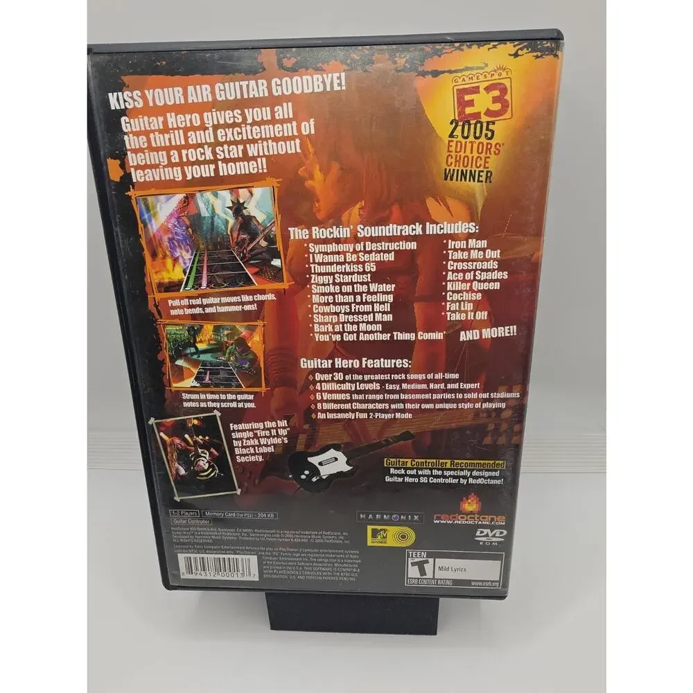Sony Playstation 2 PS2 ORIGINAL GUITAR HERO GAME COMPLETE CIB (GVH56)